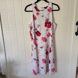 Banana Republic Floral Sleeveless Dress - White and Red